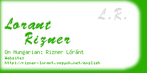 lorant rizner business card